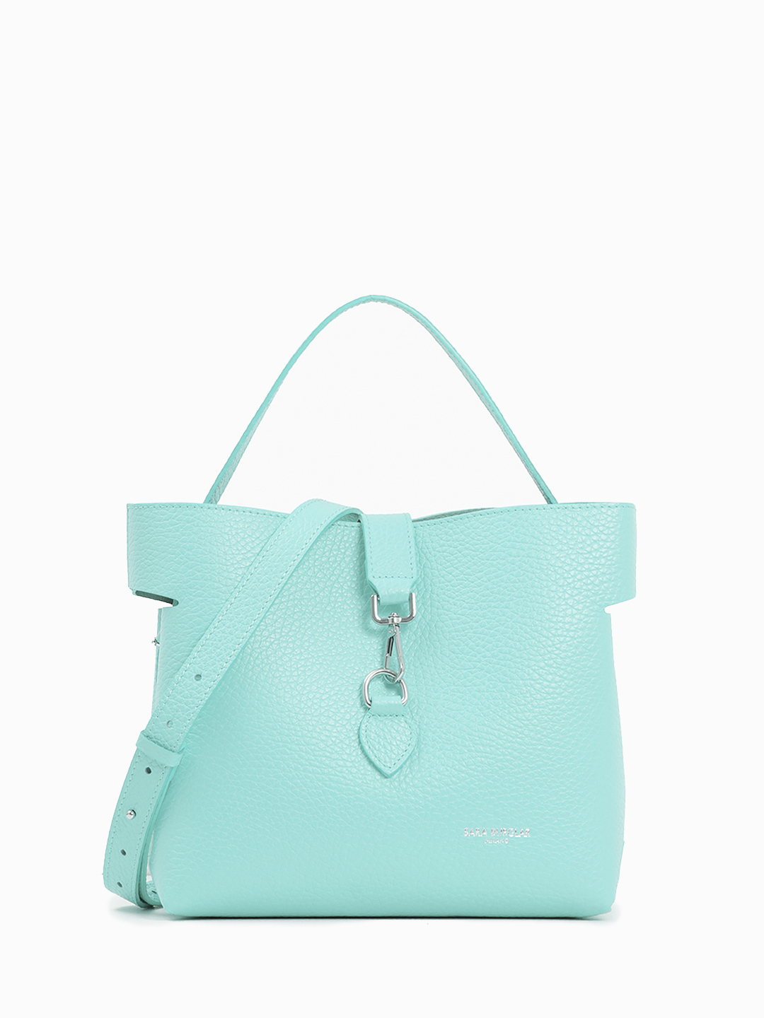 Сэтчел с металлической застёжкой-карабином от Sara Burglar в оттенке морской волны marine