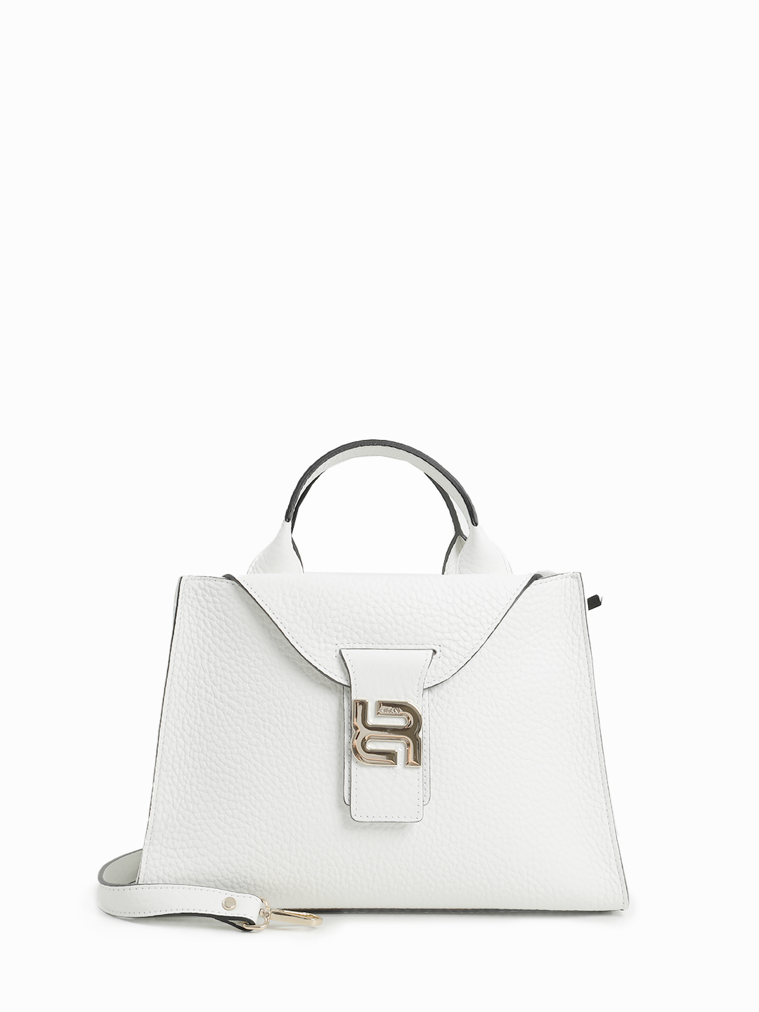 Белая сумка-трапеция со знаковой монограммой RIPANI
