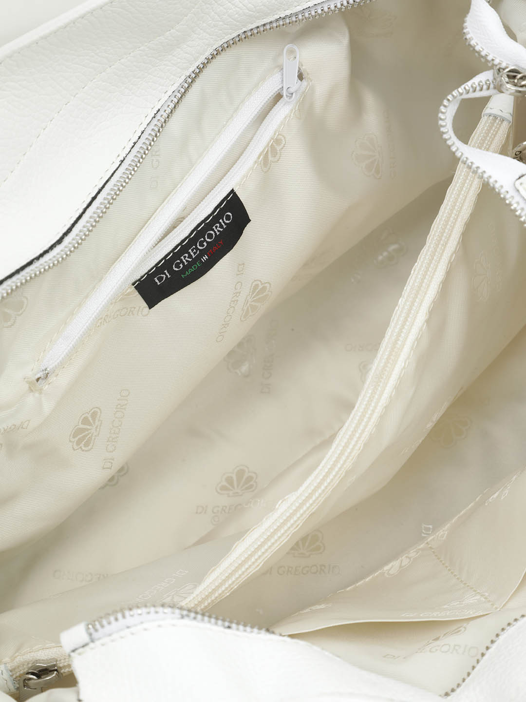 Сумка с двумя регулируемыми ручками от Di Gregorio в белом цвете