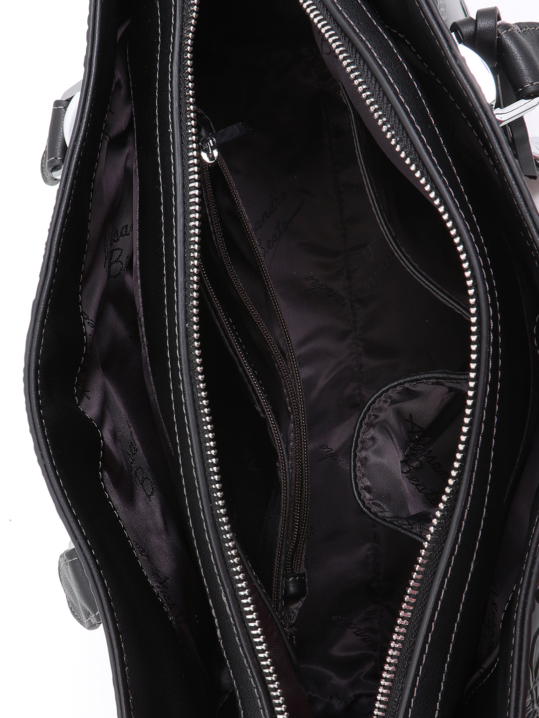 Классическая сумка-тоут со съёмным брелоком и цветочным тиснением от Alessandro Beato в зелёном оттенке petrolio