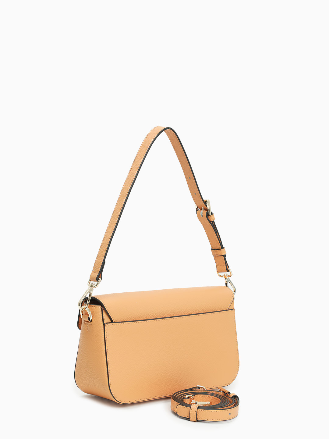 Небольшая сумка с треугольным клапаном и поворотным замком от Cromia из натуральной рыжей кожи