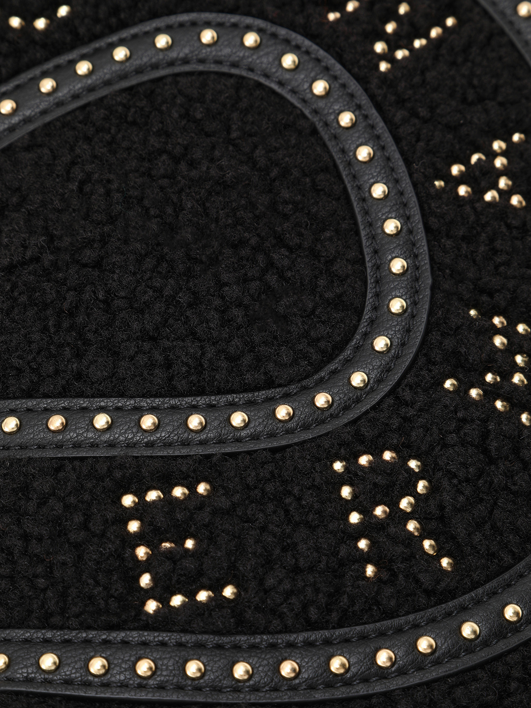 СУМКА-ХОБО В РАЗМЕРЕ "L" С НАДПИСЬЮ ИЗ МЕТАЛЛИЧЕСКИХ КЛЁПОК ОТ ERMANNO FIRENZE ЧЁРНОГО ЦВЕТА