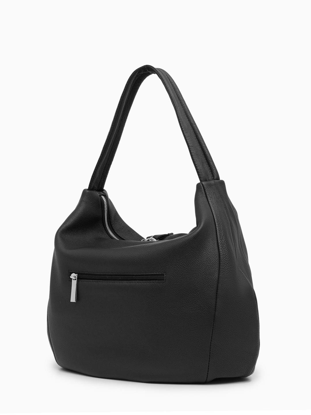 Сумка-мешок с длинными кожаными пуллерами от FOLLE в чёрном цвете