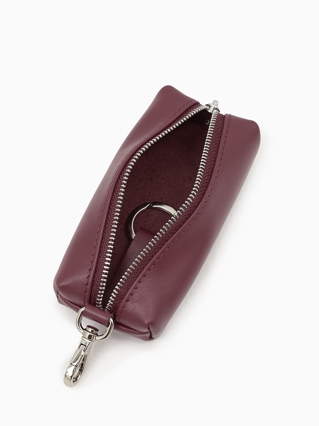 Ключница от Alessandro Beato из гладкой натуральной кожи винного цвета