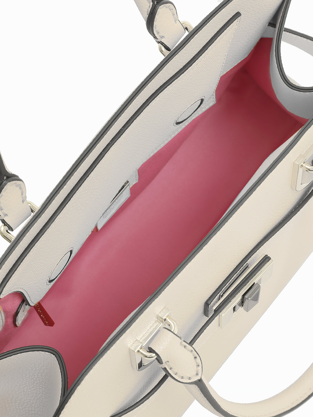 Классическая сумка трапециевидной формы от Cromia из натуральной кожи бежевого цвета