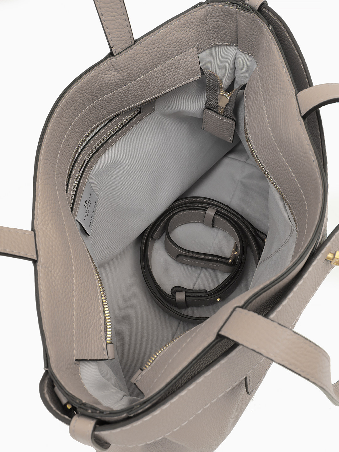 Классическая сумка от Loristella в натуральной коже бежевого цвета в размере M