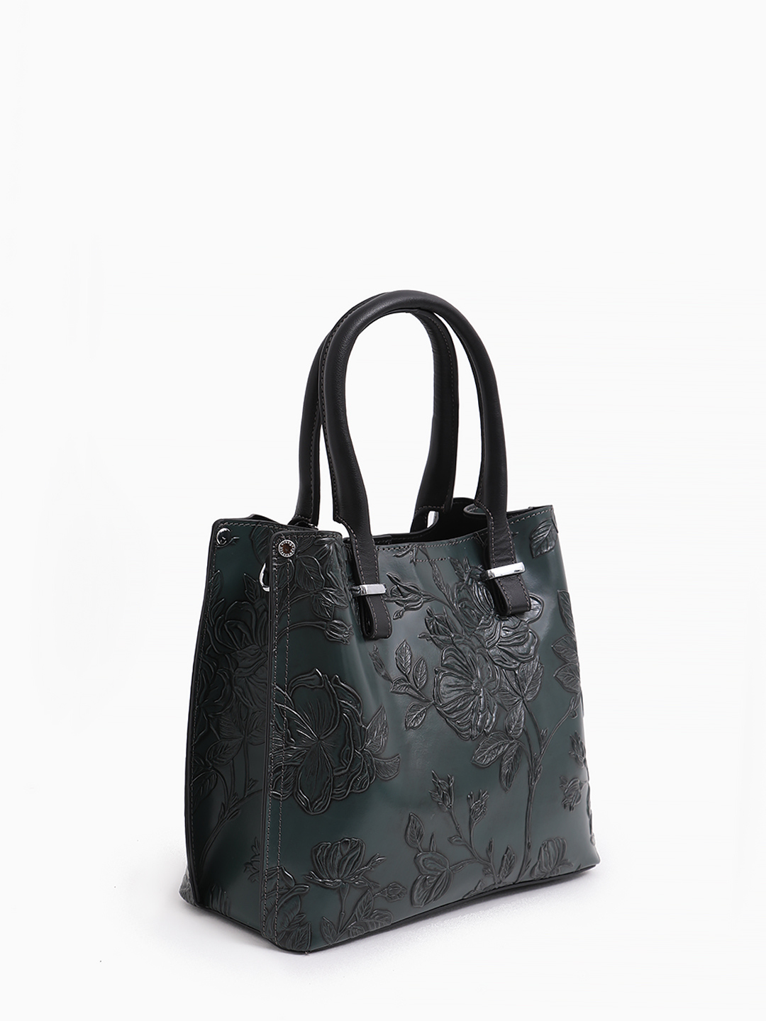 Сумка-тоут в размере М с именной плашкой от Alessandro Beato в зелёном цвете