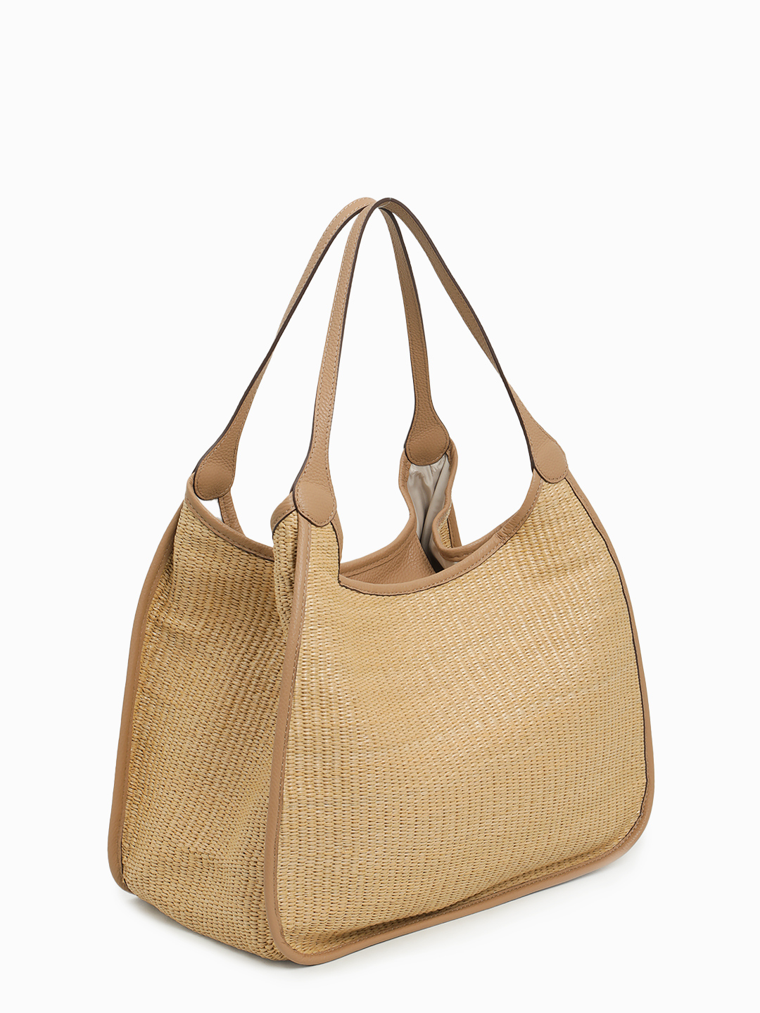 Сумка-шоппер с дополнительной косметичкой с логотипом NANNINI оттенка naturale