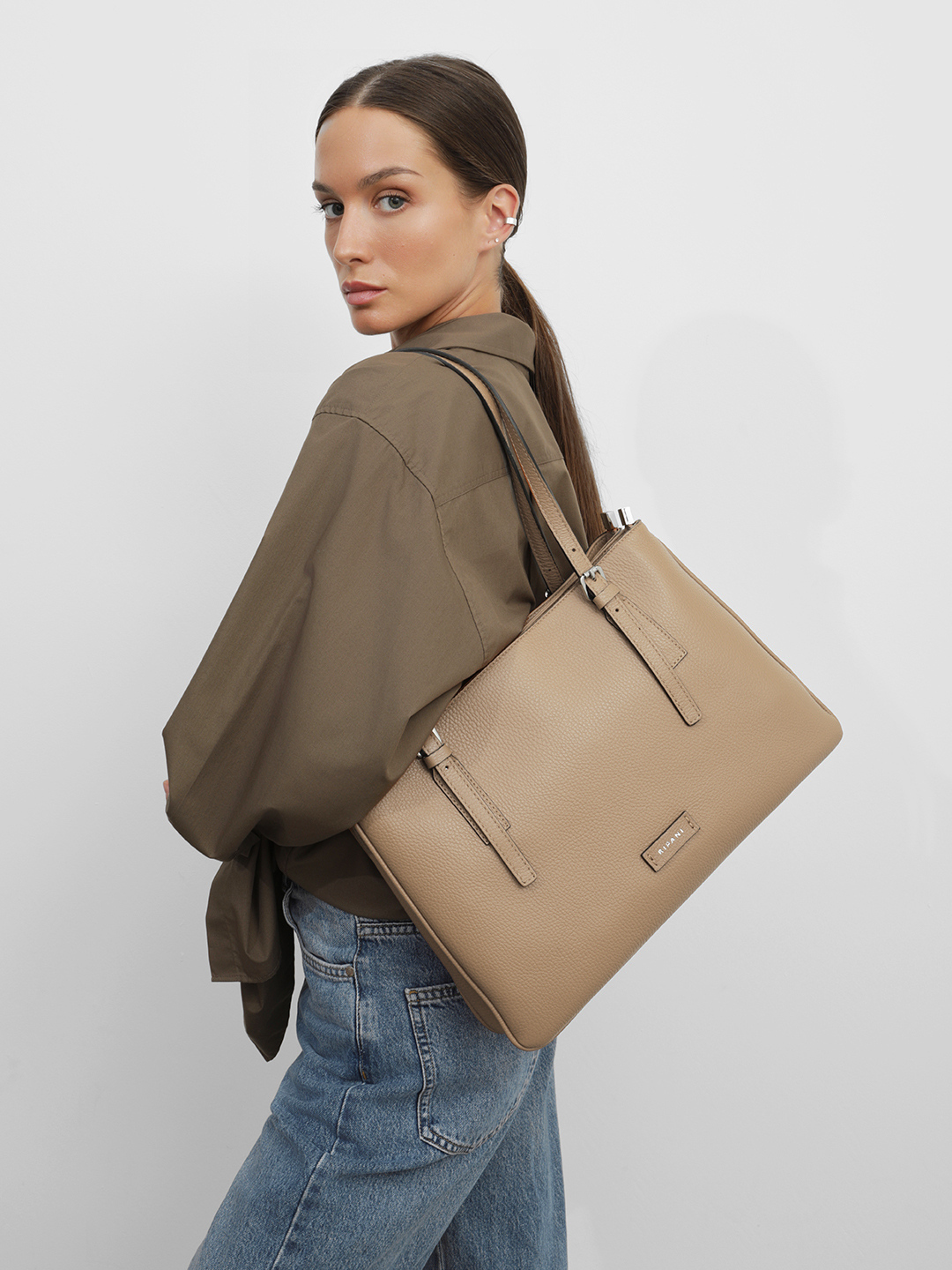 Песочная сумка-тоут с длинными регулируемыми ручками от RIPANI