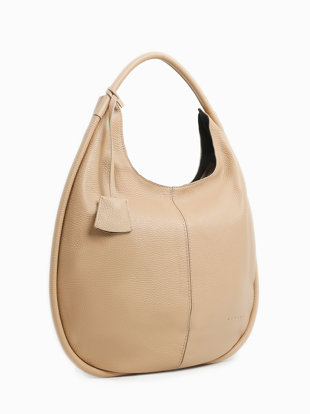 Сумка-мешок на плечо с серебристой фурнитурой от RIPANI в оттенке кэмел