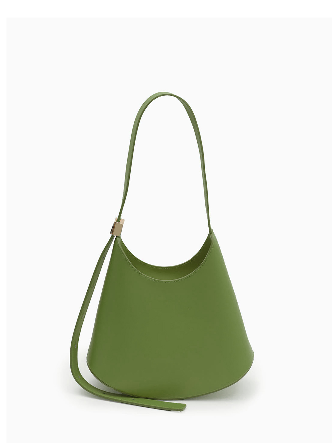 Сумка-хобо с регулирующимся ремнем на плечо от BE NICE в гладкой коже в травяном оттенке