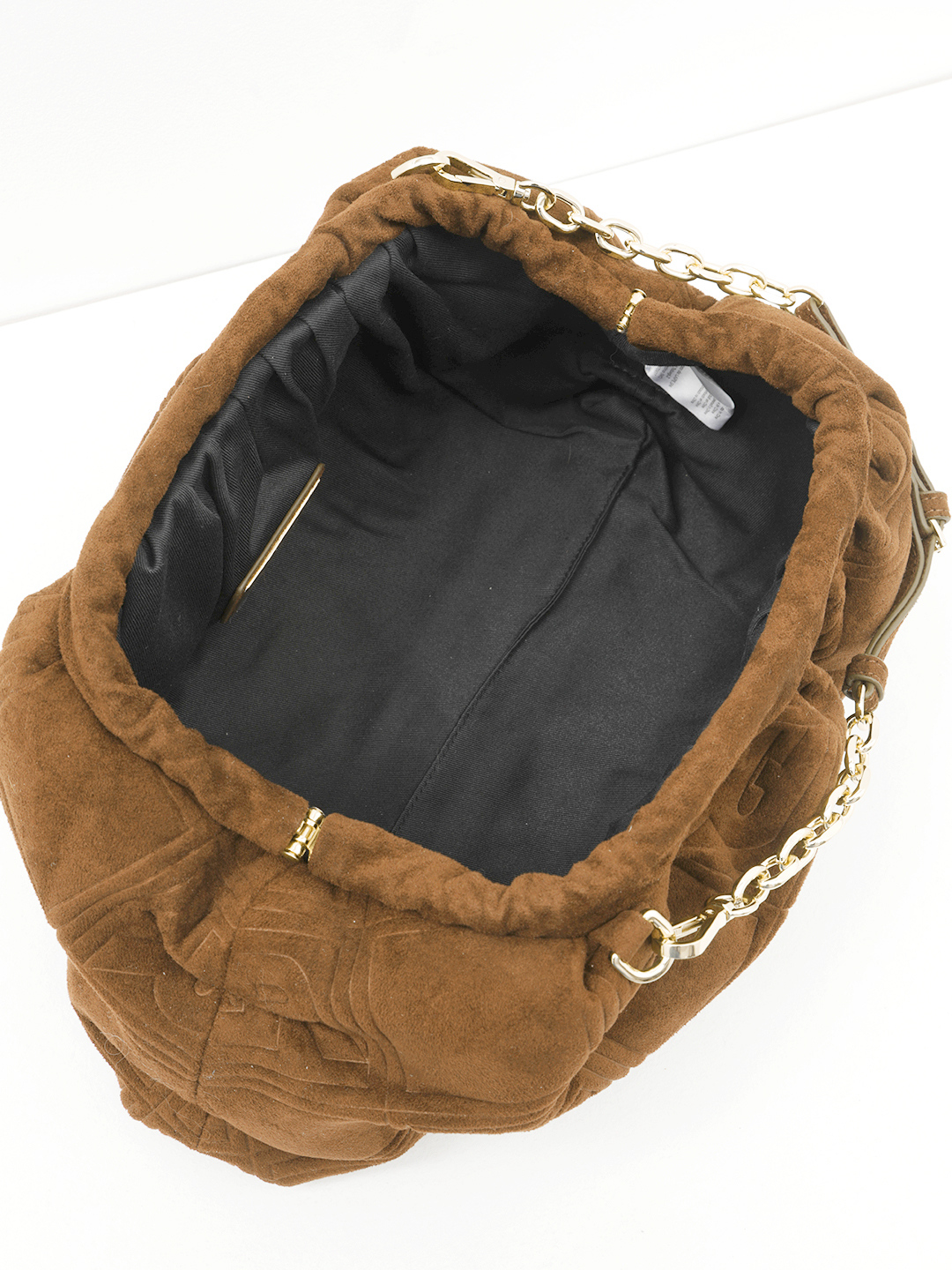 Мягкая сумка-клатч POUCH из экозамши рыжего цвета с выбитым логотипом ERMANNO FIRENZE