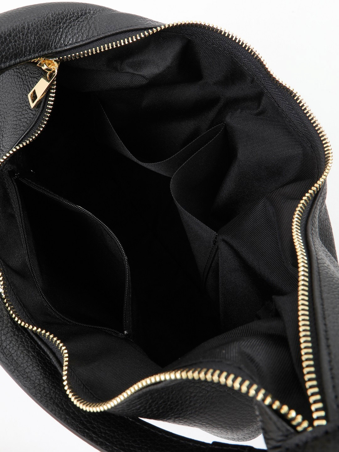 Сумка-мешок с комбинированной ручкой от BE NICE в чёрной коже