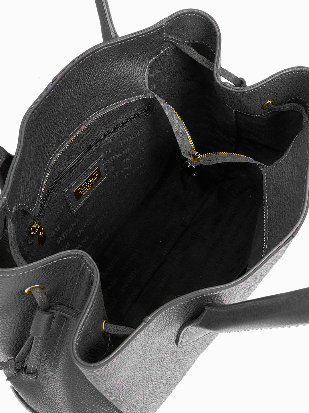 Классический прямоугольный тоут с кожаной нашивкой от RIPANI в чёрном цвете