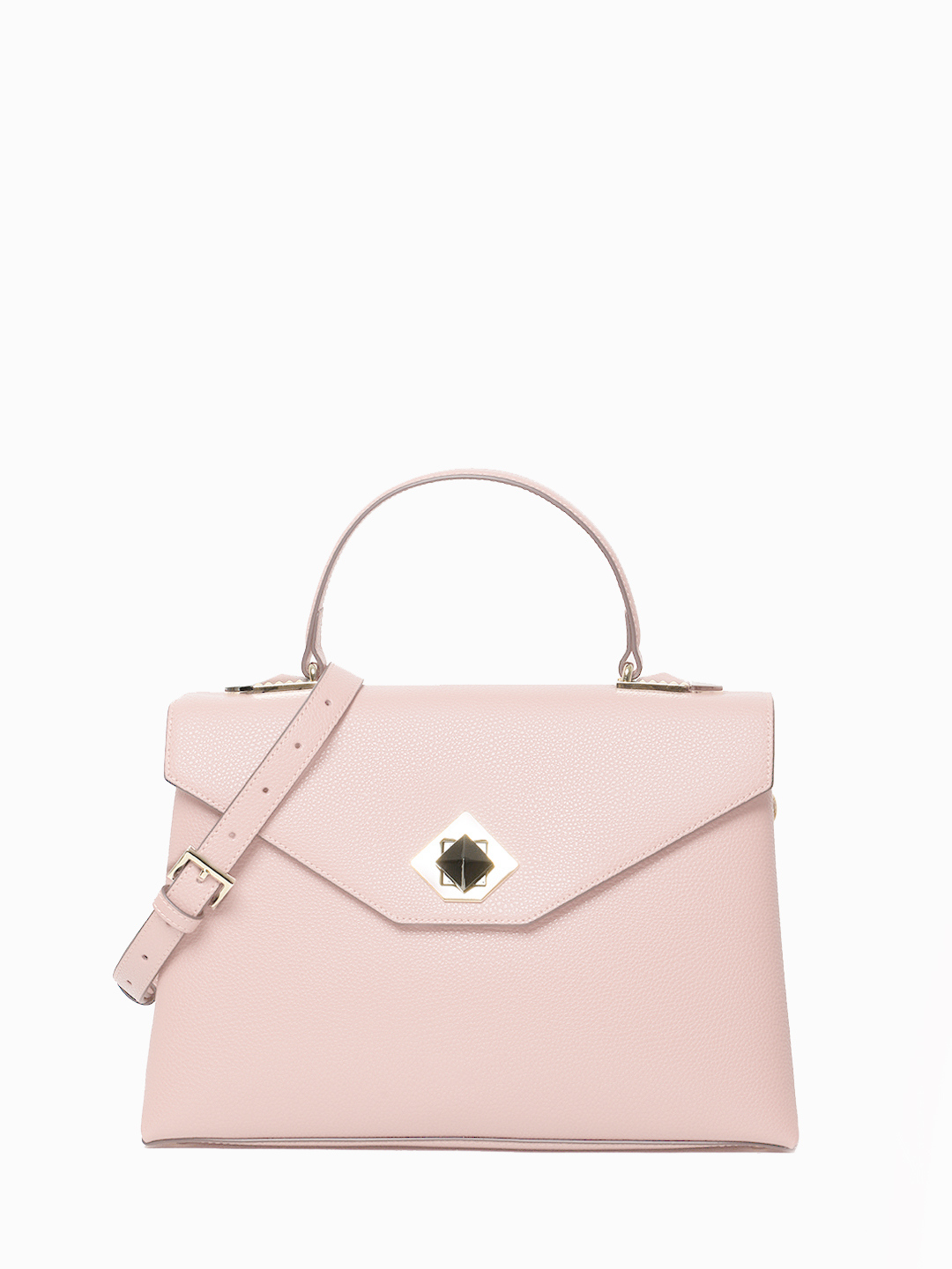 Однорукий сэтчел с пятигранной пряжкой и именной гравировкой CROMIA в розовом оттенке