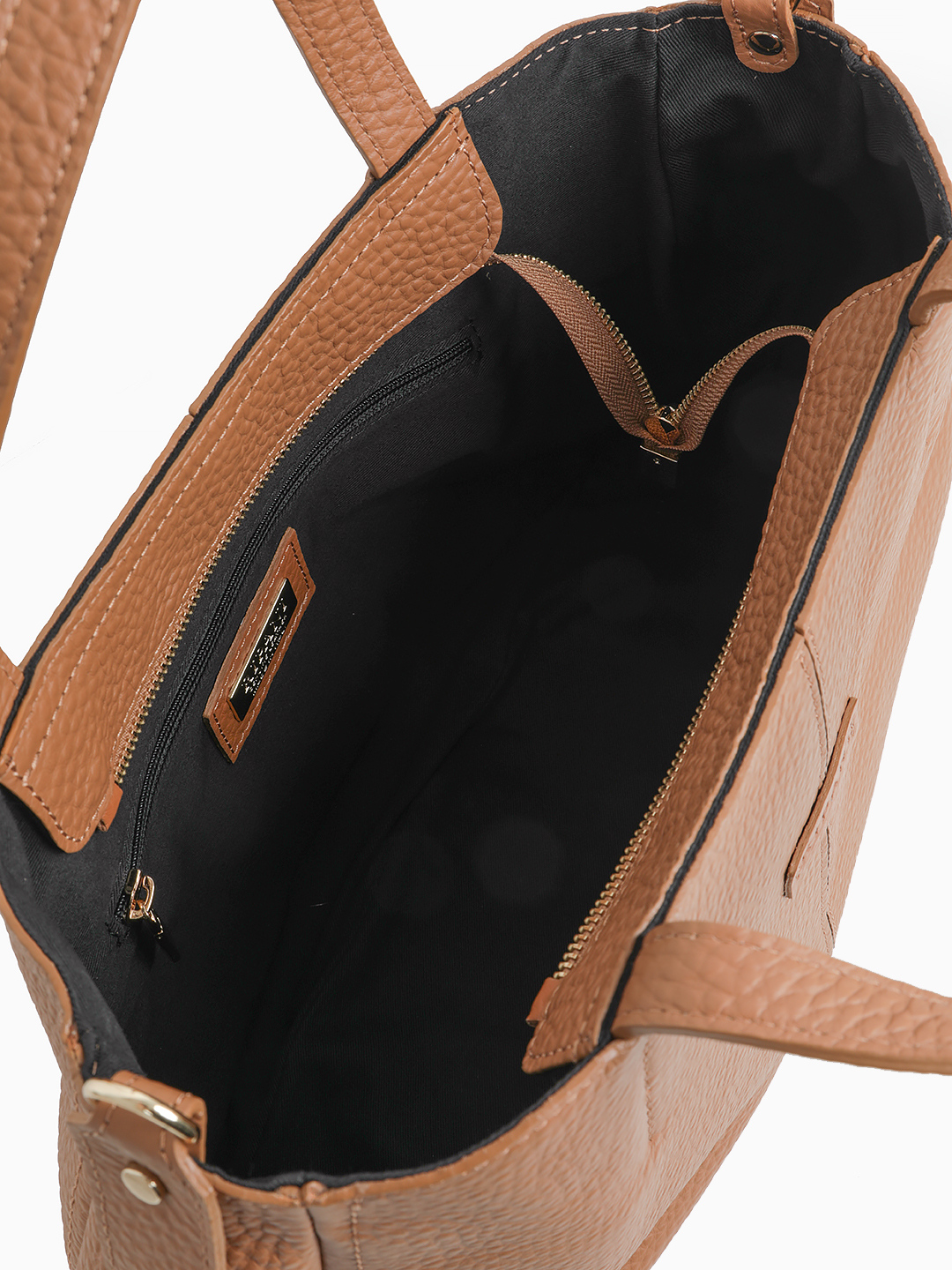 Лаконичный мягкий тоут из крупнозернистой кожи от RIPANI в рыжем цвете