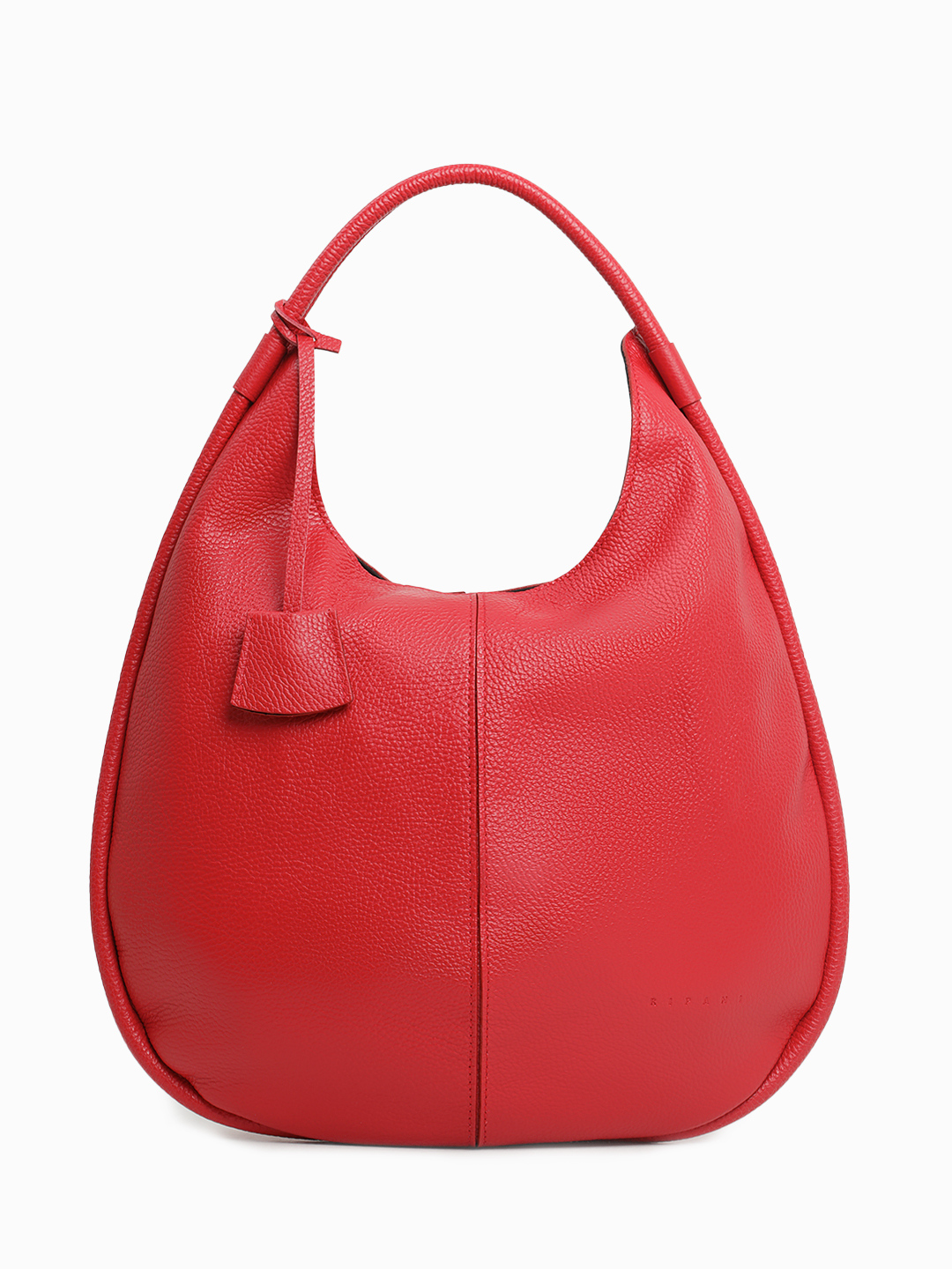 Сумка-мешок на плечо с серебристой фурнитурой от RIPANI в красном цвете