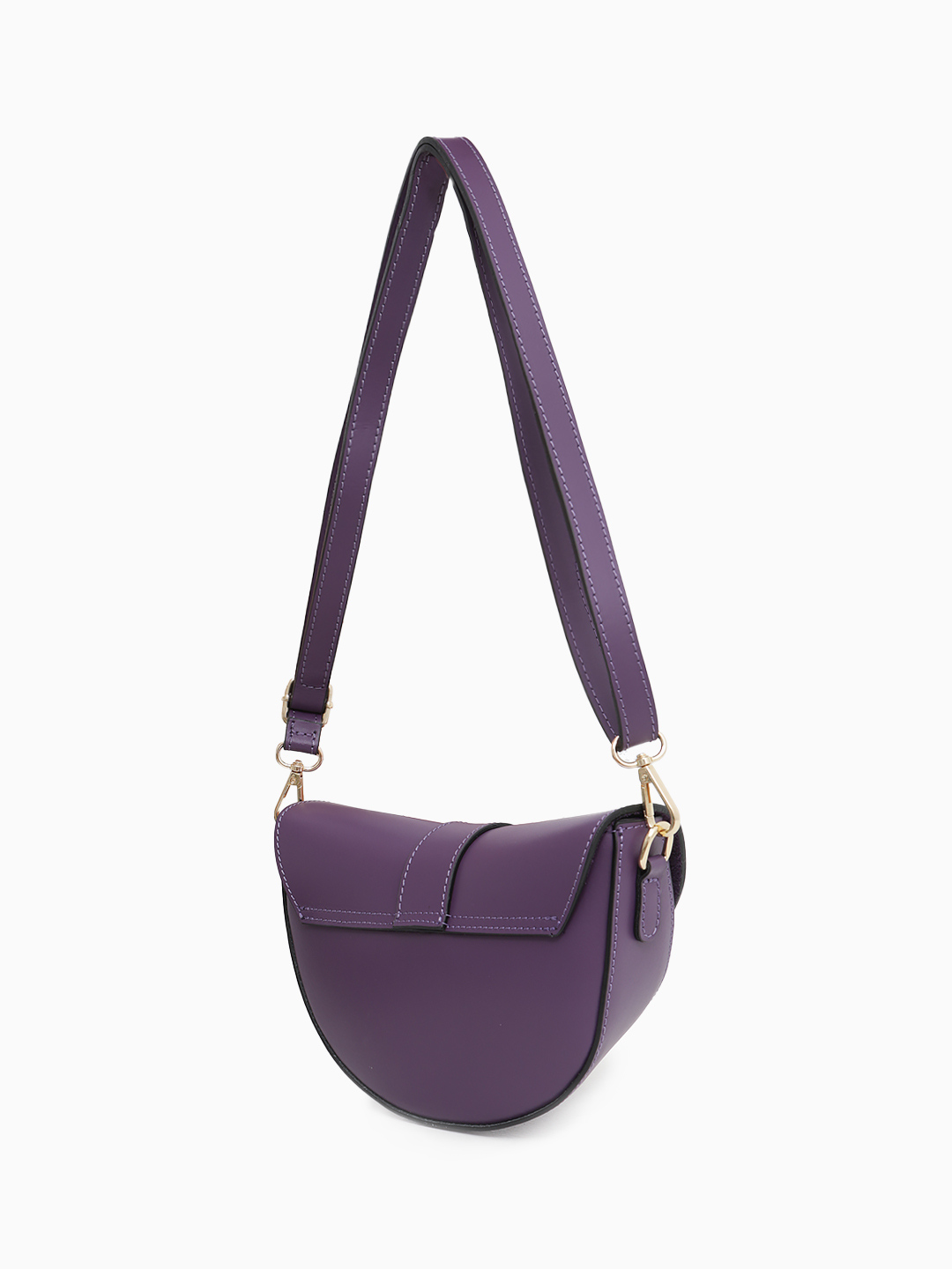 Небольшой боулер SOFIA с клапаном от BE NICE из натуральной кожи лилового цвета