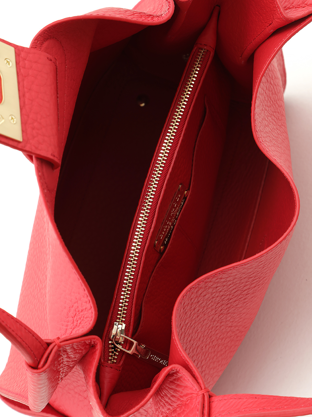 Сумка-мешок с металлической пряжкой с монограммой Gironacci в красном цвете rosso