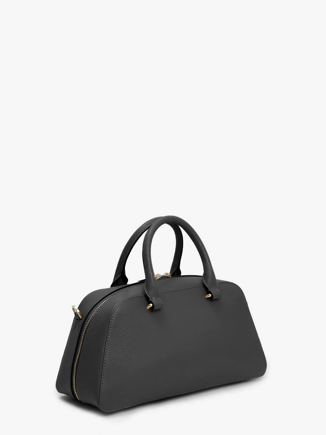 Небольшая сумка трапециевидной формы с жесткими ручками от Cromia из натуральной черной кожи