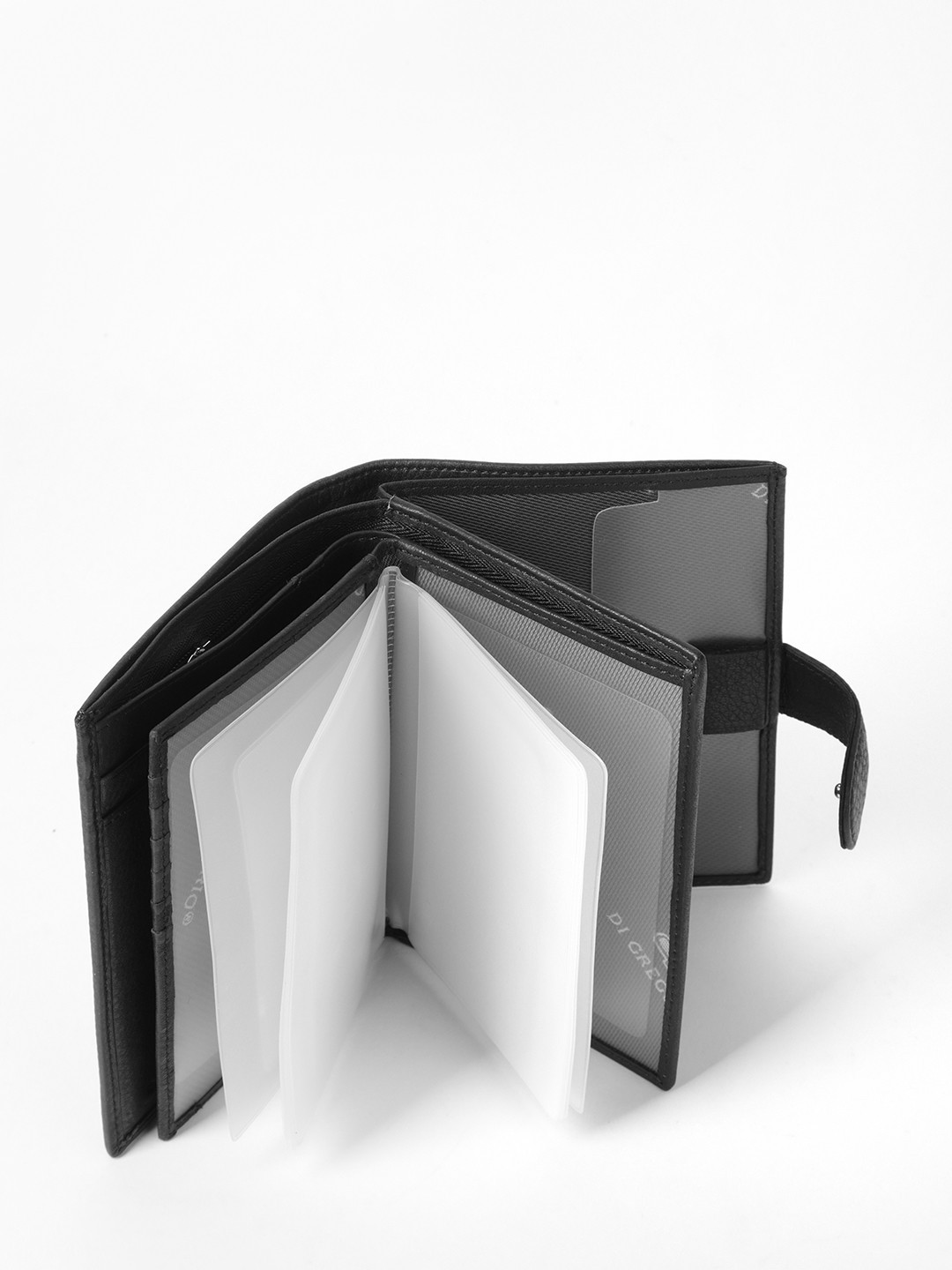 Портмоне-обложка для автодокументов с именными буквами Di Gregorio в черном цвете