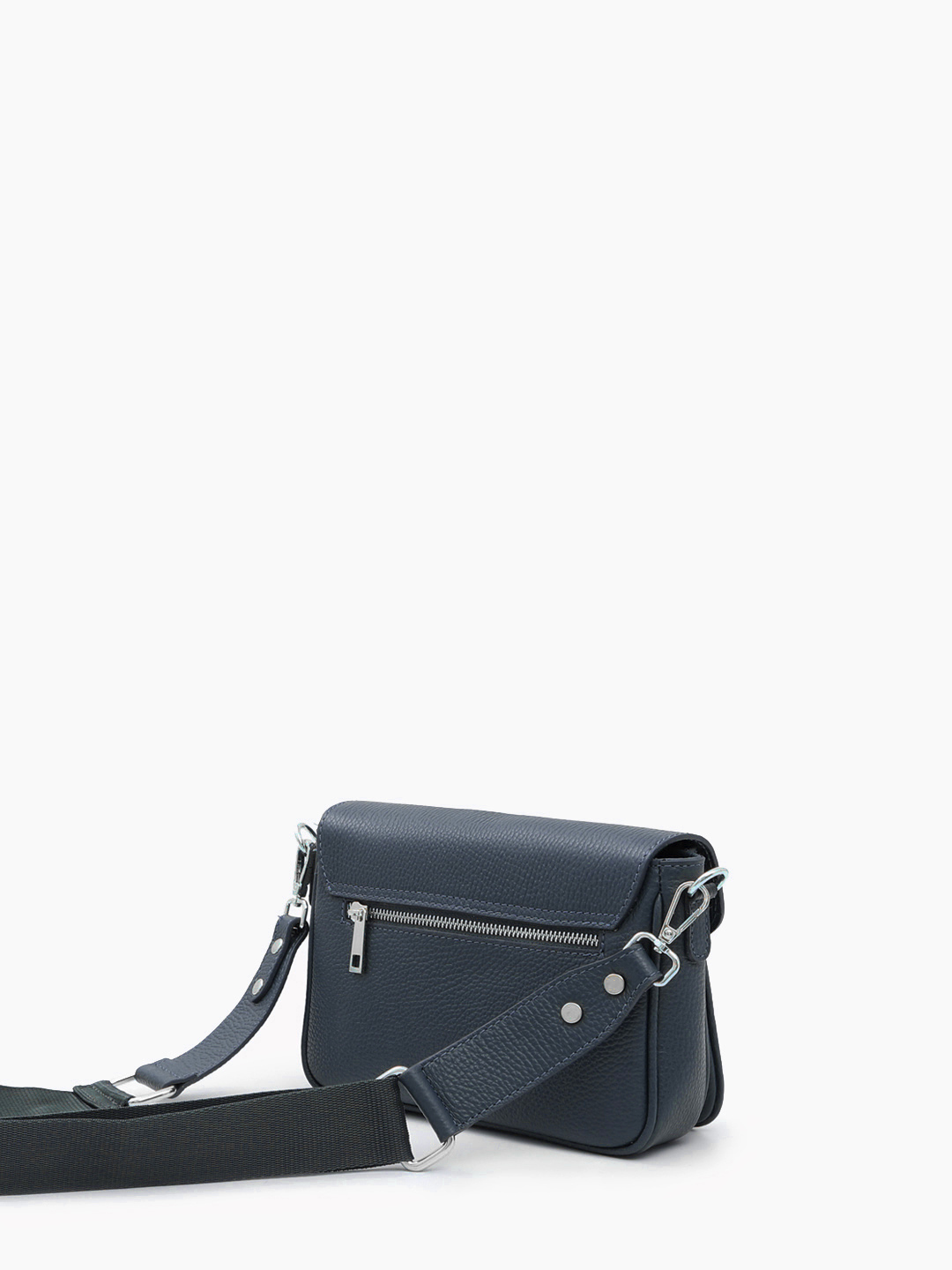 Сумка кросс-боди от итальянского бренда FOLLE из натуральной кожи синего цвета