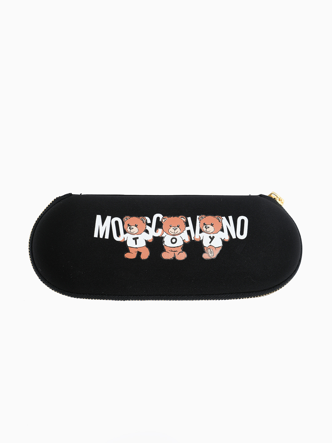 Зонт supermini от Moschino с тремя медведями в чехле в чёрном цвете