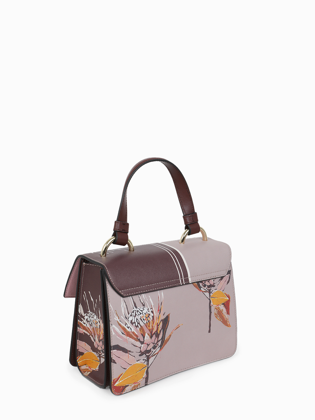 Сэтчел с принтом от бренда CROMIA в коричнево-нюдовых тонах
