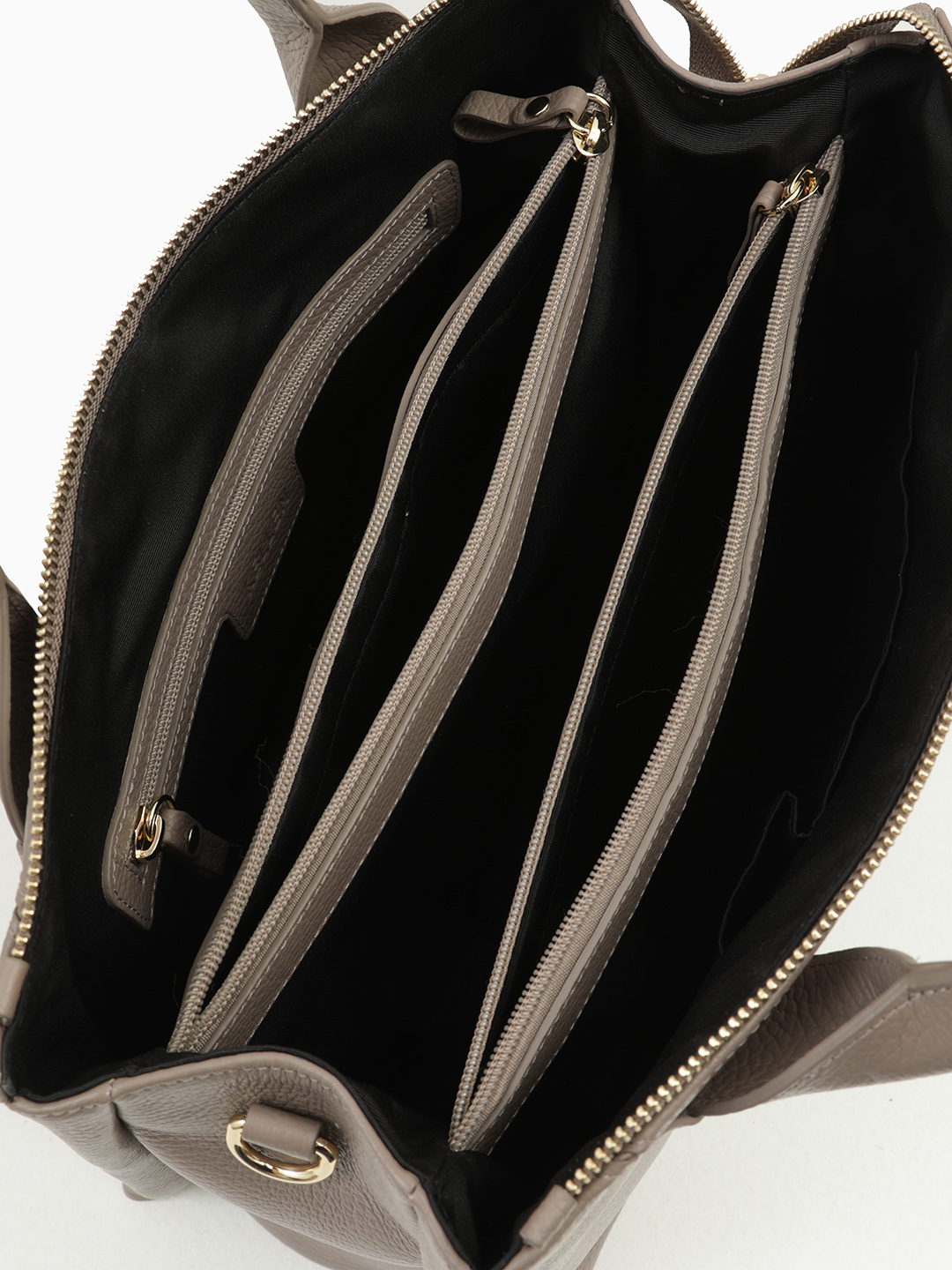 Классическая сумка от KELLEN с тремя отделениями внутри в цвете тауп