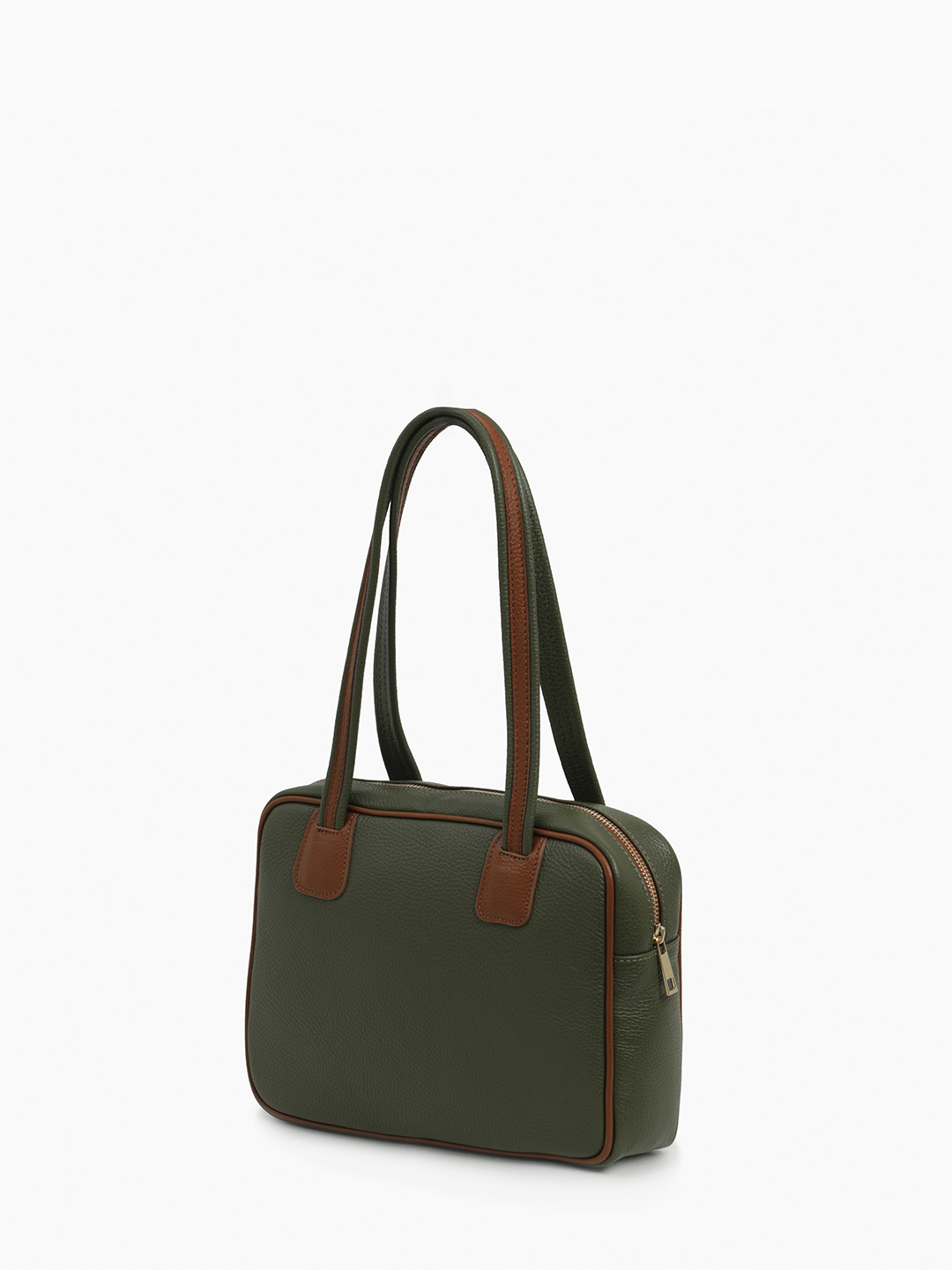 Сумка в размере М с золотистой фурнитурой от FOLLE оливкового цвета