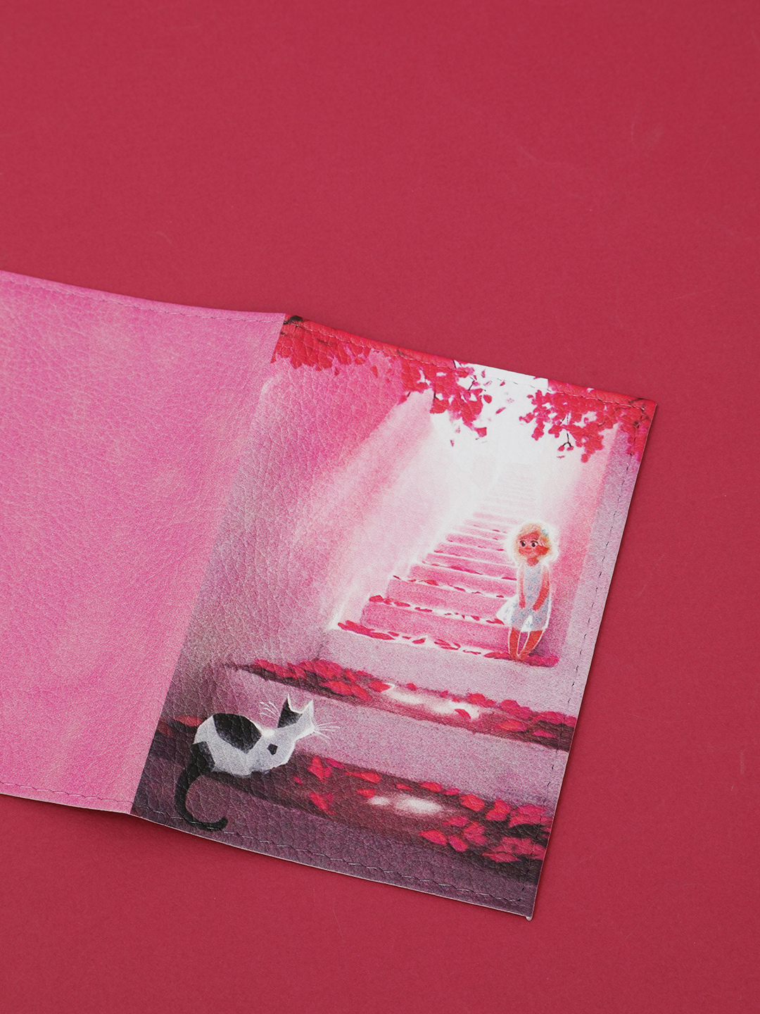 Обложка для паспорта с принтом лестницы от Alessandro Beato из натуральной кожи