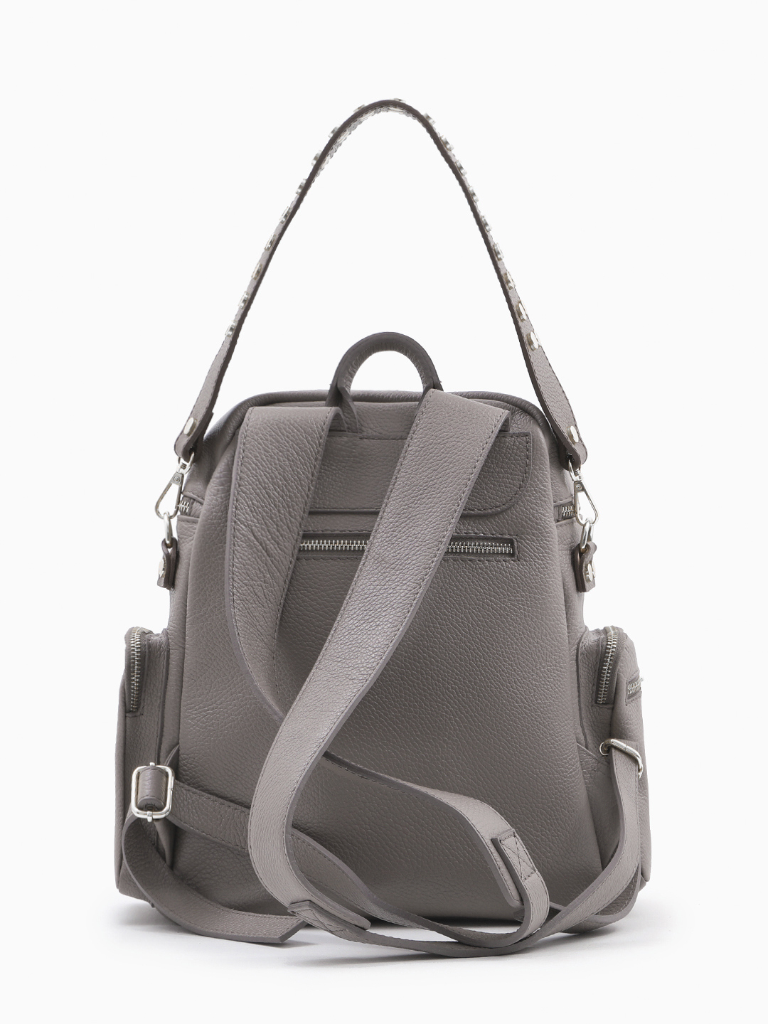 Рюкзак со множеством карманов от Be Nice из натуральной кожи серого цвета