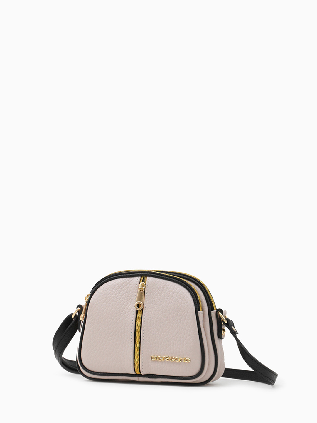 Кросс-боди в спортивном стиле с золотистой молнией от Di Gregorio в светло-розовом оттенке