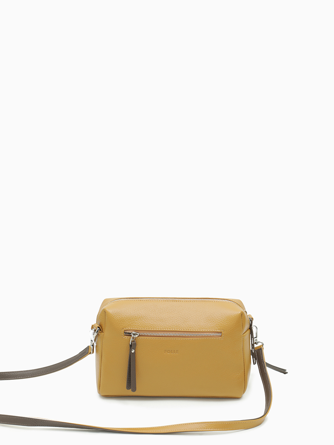 Небольшая кросс-боди с передним отделением на молнии от FOLLE в цвете охра