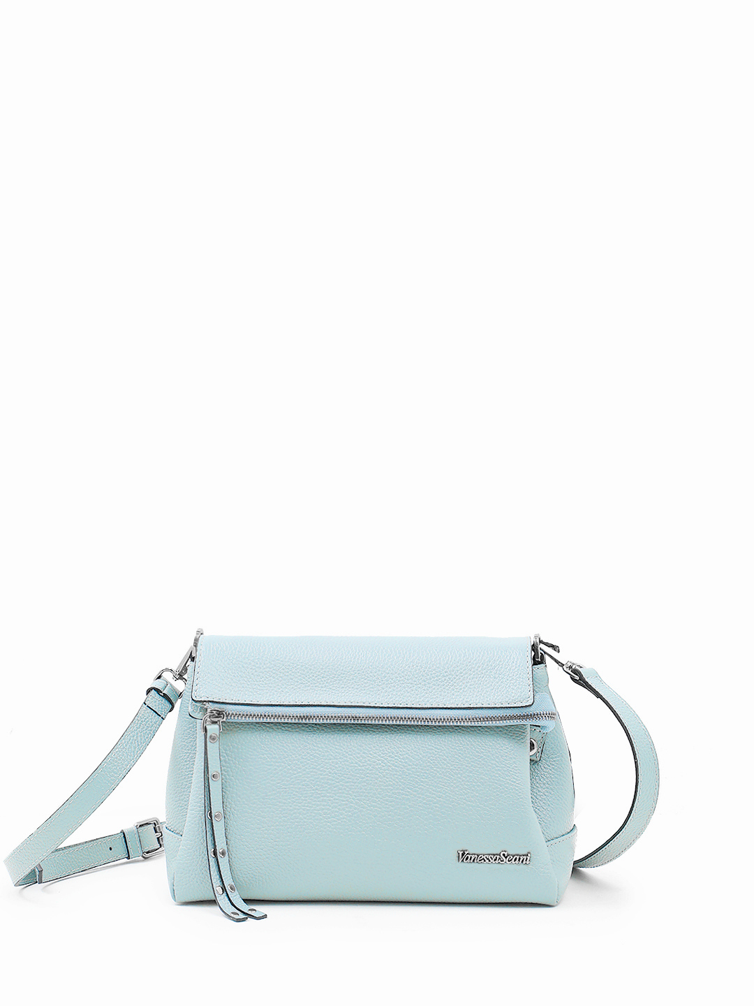 Голубая кросс-боди на плечо с металлическими буквами Vanessa Scani