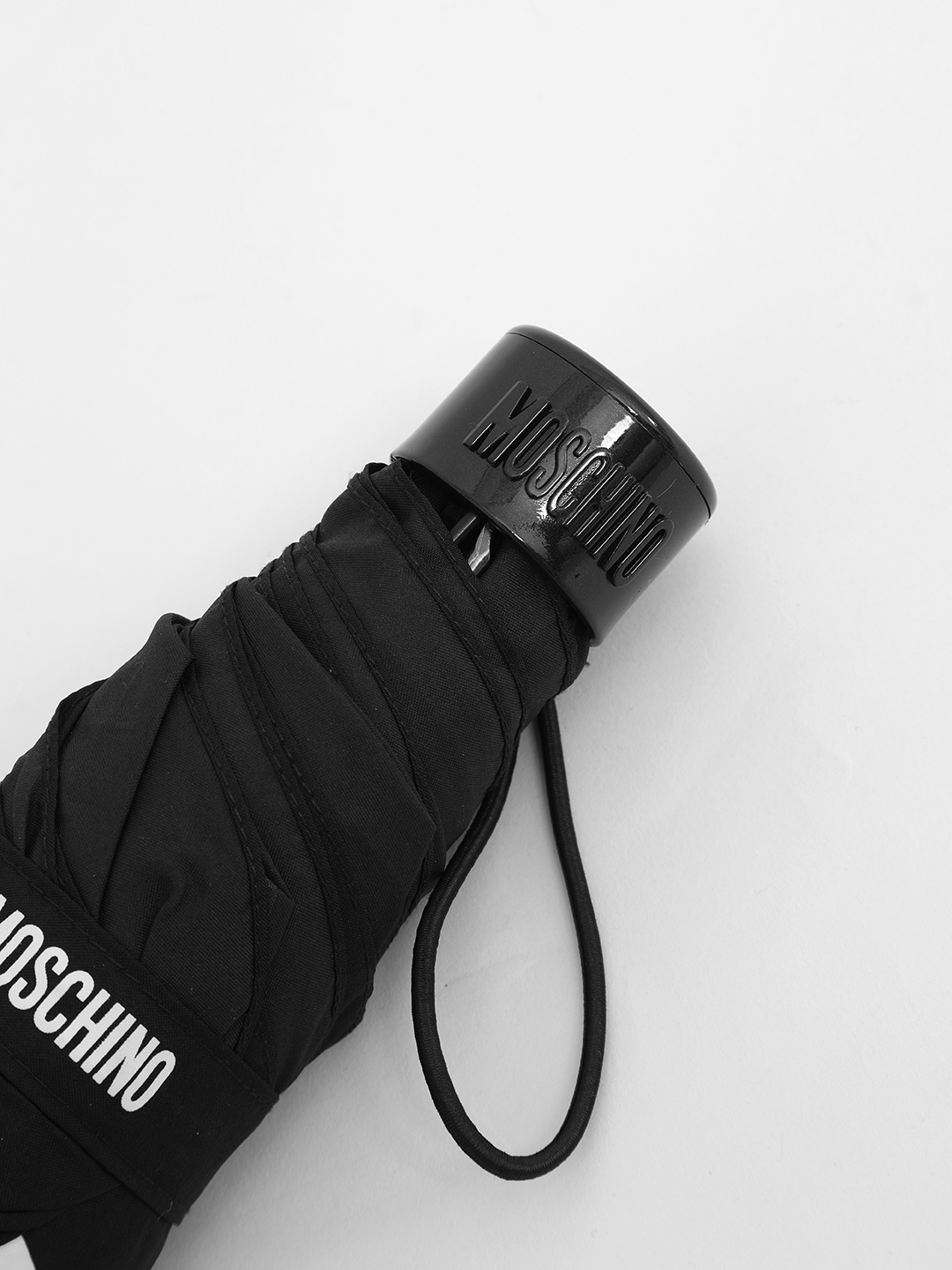 Зонт супермини от Moschino "Ты не можешь быть серьёзной" в чёрном цвете