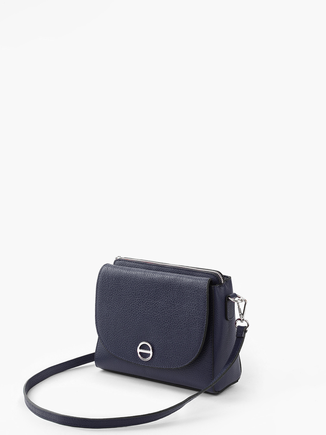 Кросс-боди на плечо с тремя отделениями и круглой фирменной фурнитурой от FOLLE в синем цвете