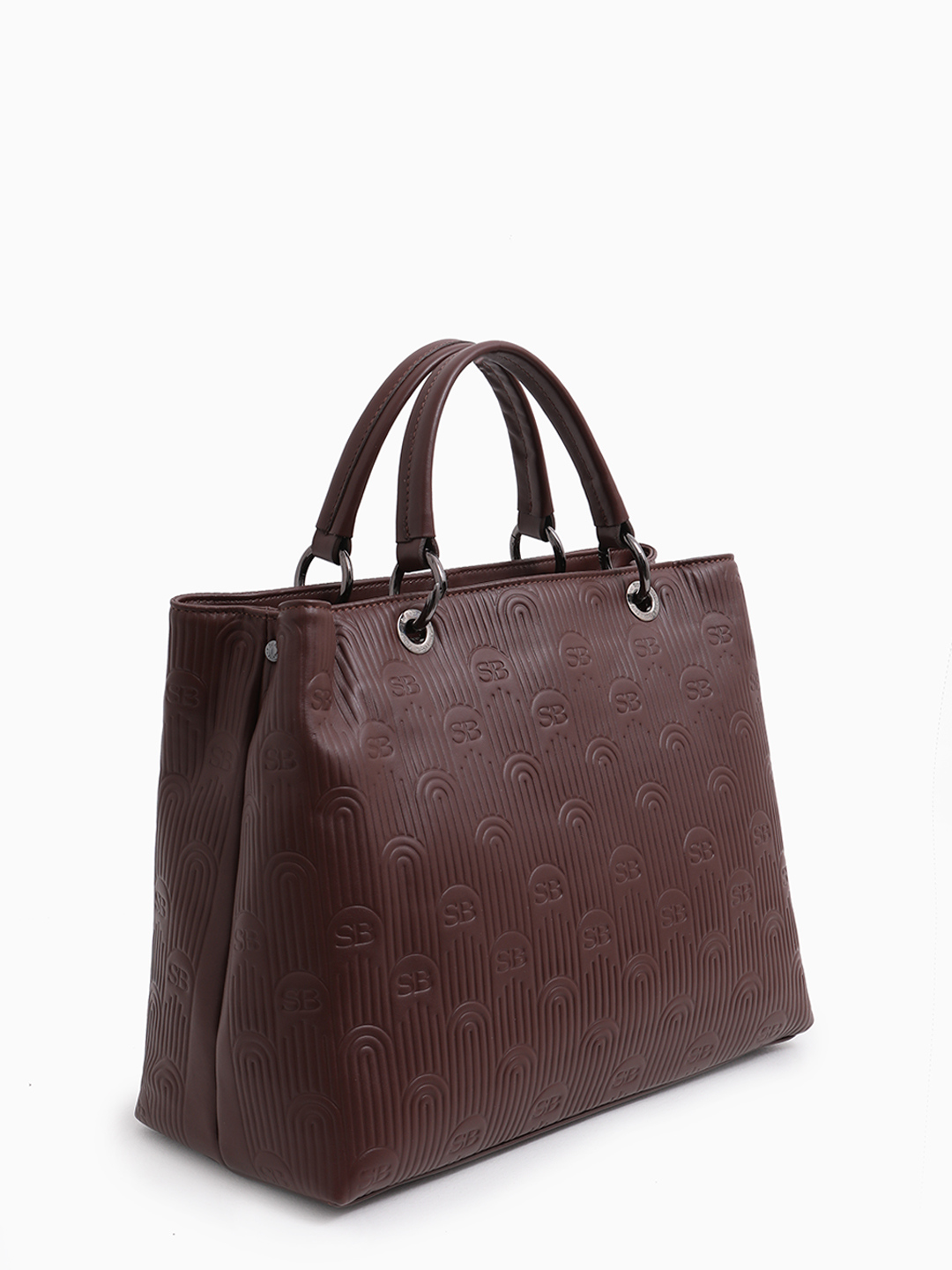 Сумка-тоут с рельефным паттерном в виде логотипа Sara Burglar коричневого оттенка