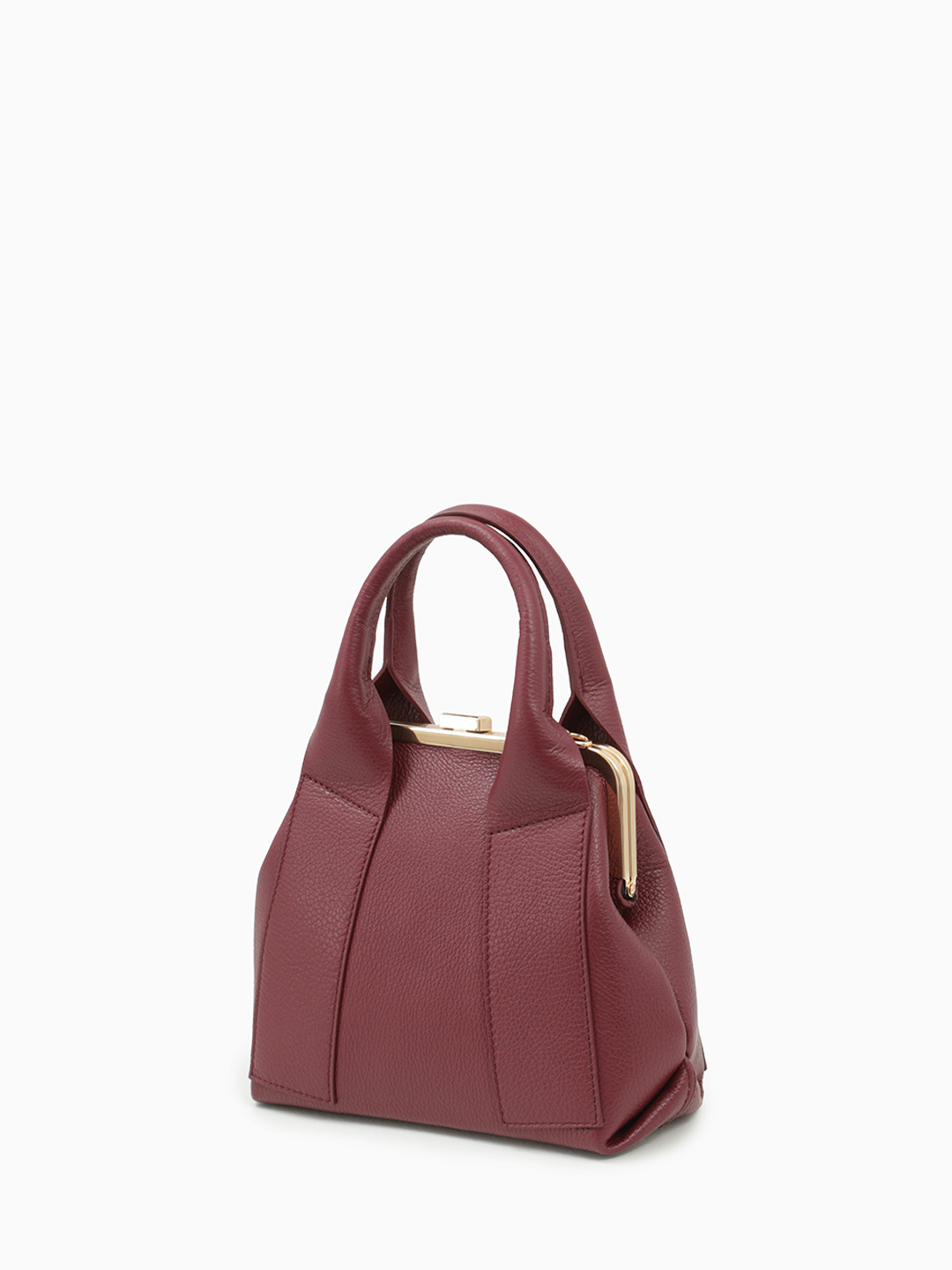 Сумка-саквояж ANITA с двумя широкими ручками и круглой фурнитурой Be Nice в бордовом цвете