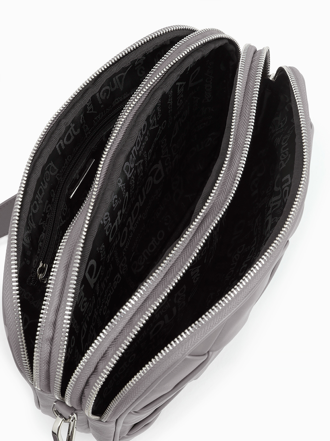 Кросс-боди на плечо с широким плетением от Renato Angi в сером цвете