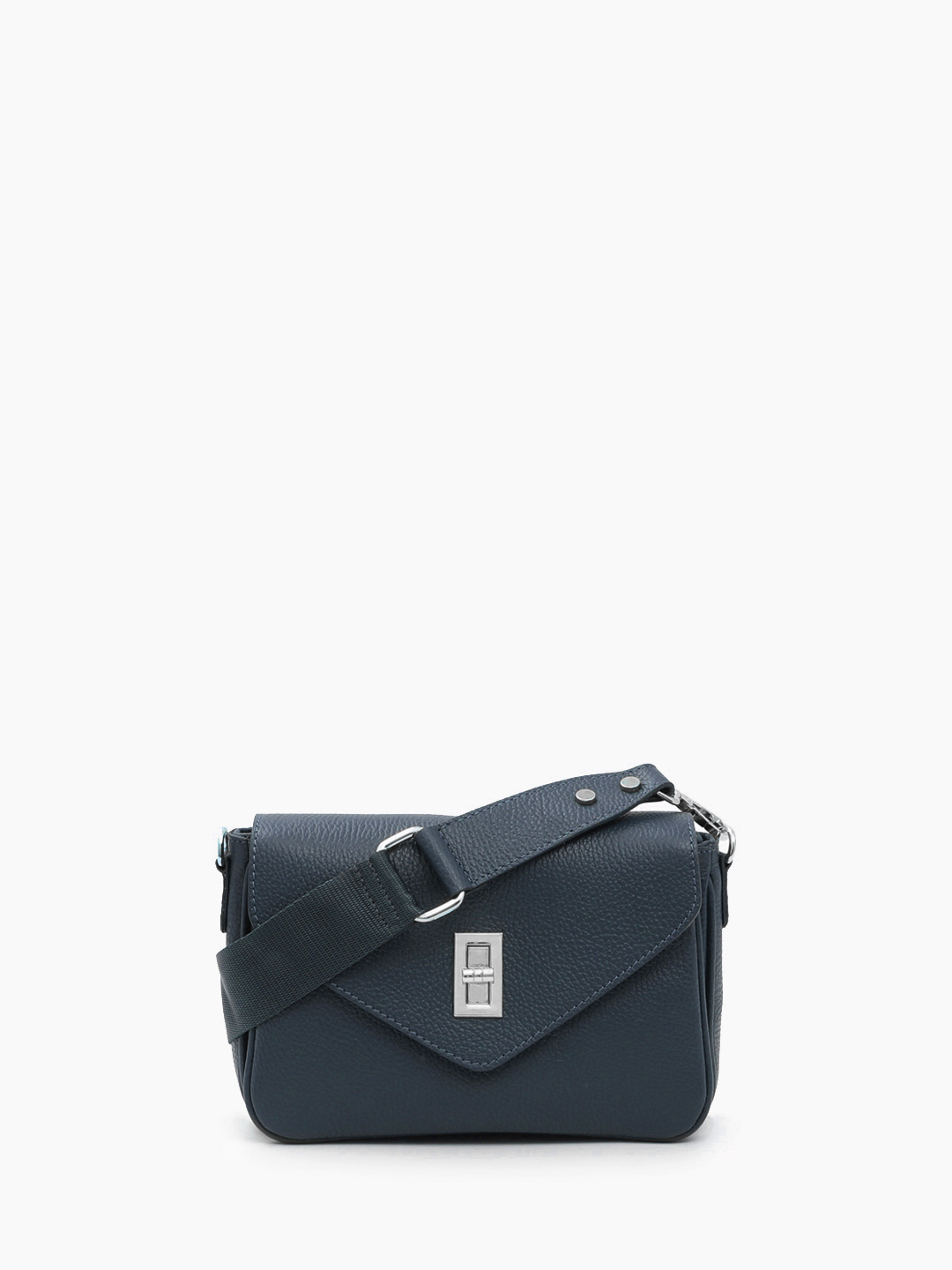 Сумка кросс-боди от итальянского бренда FOLLE из натуральной кожи синего цвета