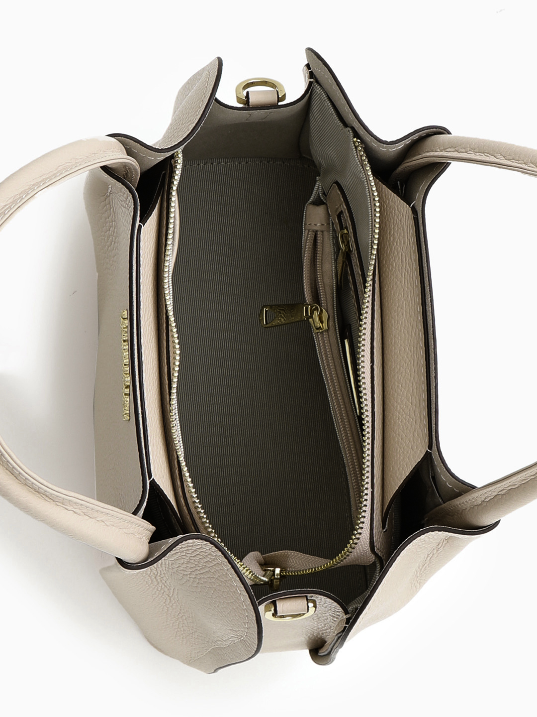 Классическая сумка с металлическим логотипом Vanessa Scani цвета тауп