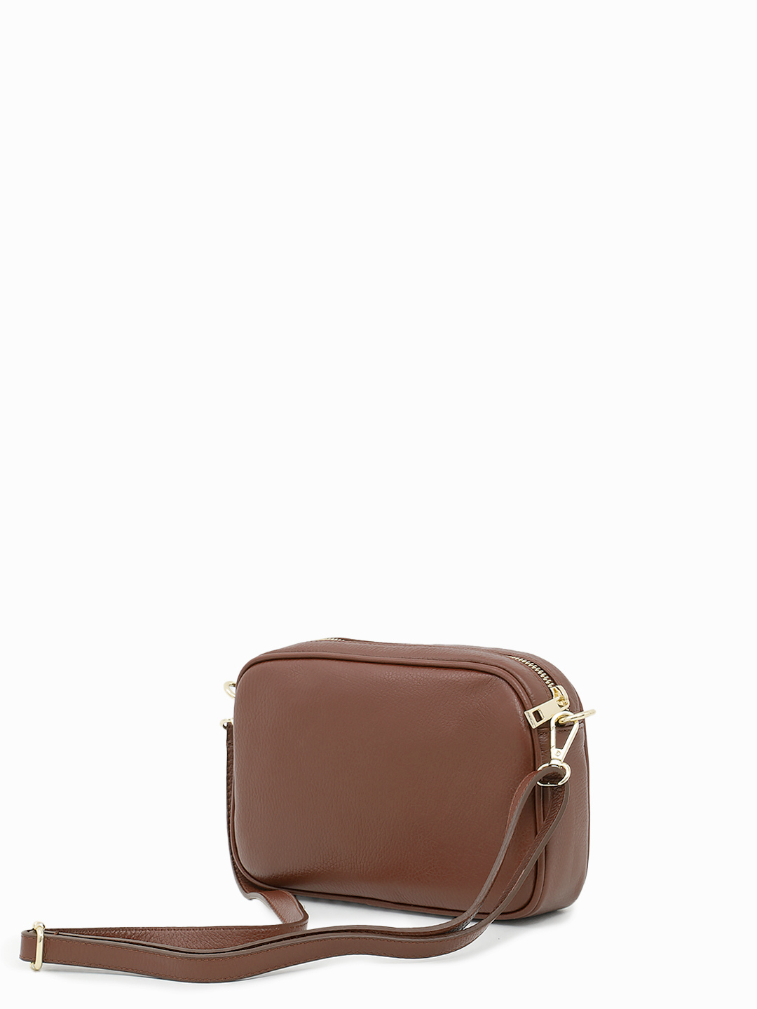 Полукруглая кросс-боди с дополнительным карманом от FOLLE в рыжем цвете