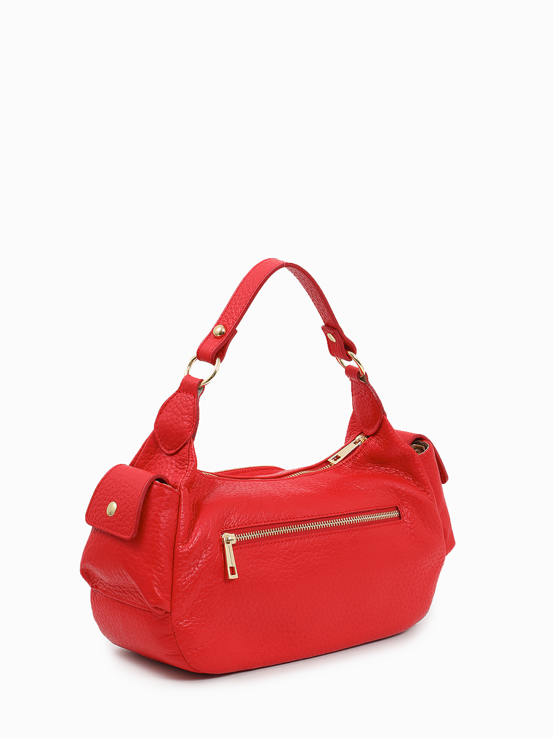 Сумка с дополнительными карманами от BE NICE из крупнозернистой кожи красного оттенка