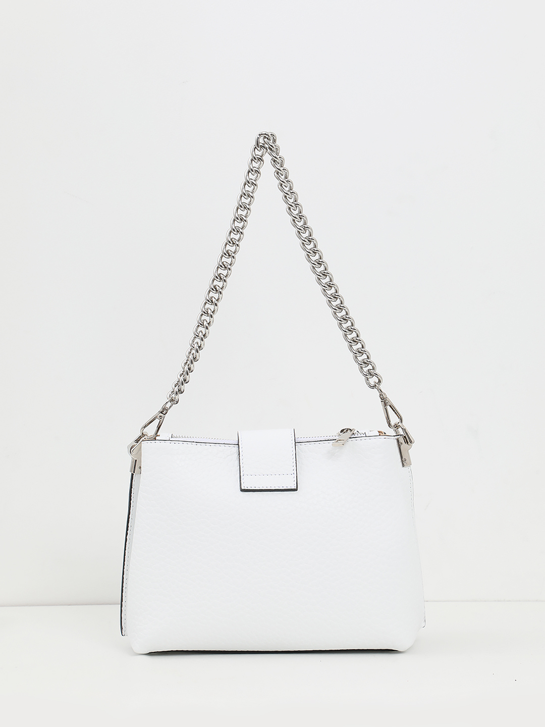 Кросс-боди "ANTONELLA" с серебристым ремнём-цепочкой от BE NICE в белом цвете