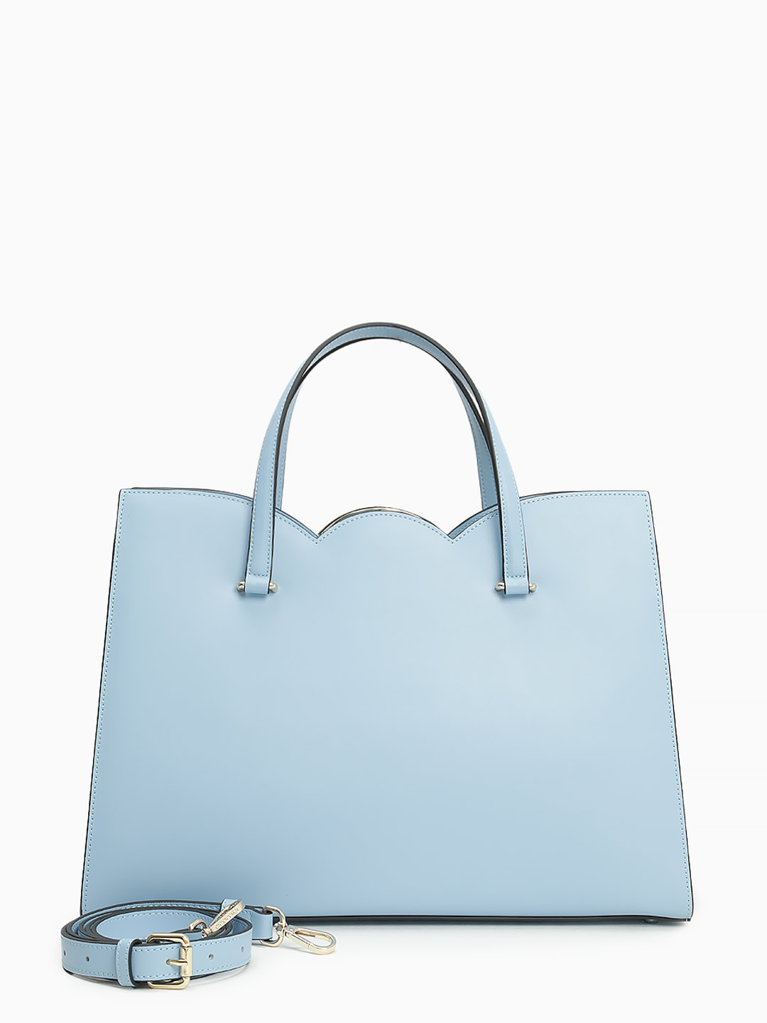 Классическая деловая сумка жесткой формы от Cromia из натуральной кожи голубого цвета