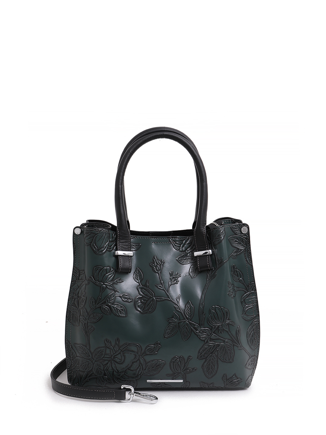 Сумка-тоут в размере М с именной плашкой от Alessandro Beato в зелёном цвете