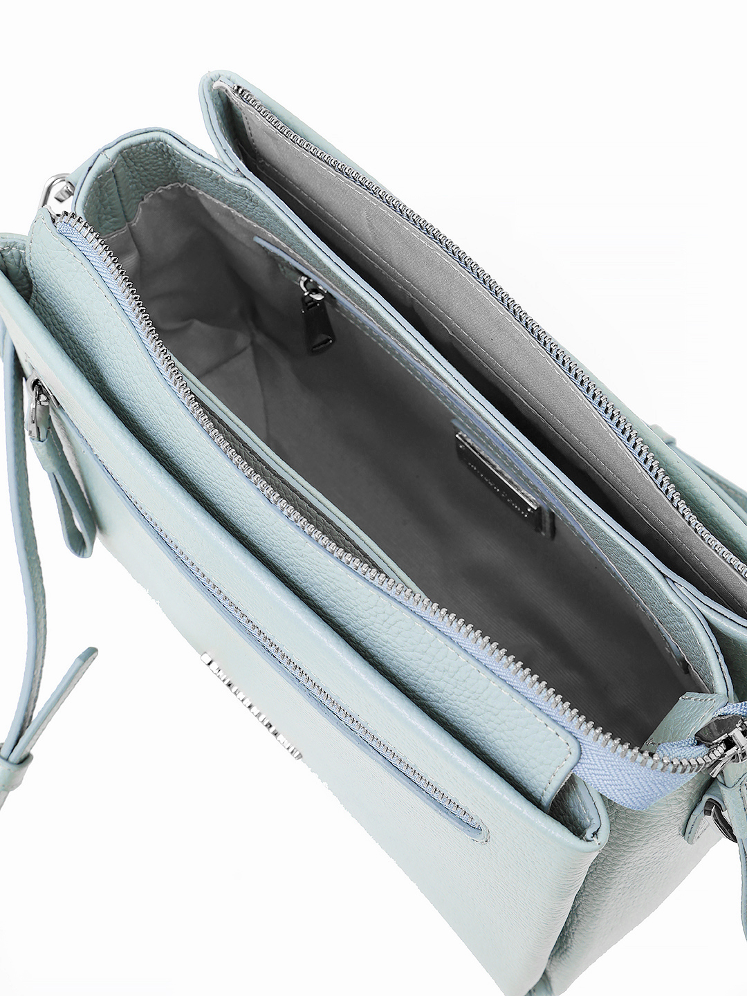 Прямоугольная кросс-боди на плечо с тремя отделениями от Vanessa Scani в голубом оттенке