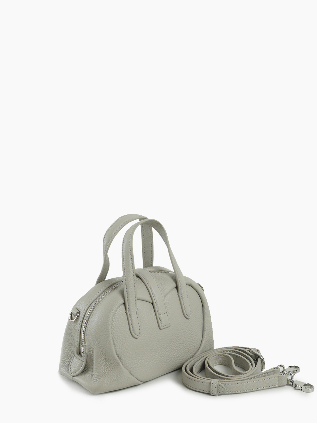 Мини-тоут с поворотной фурнитурой от IVORY в сером оттенке french grey