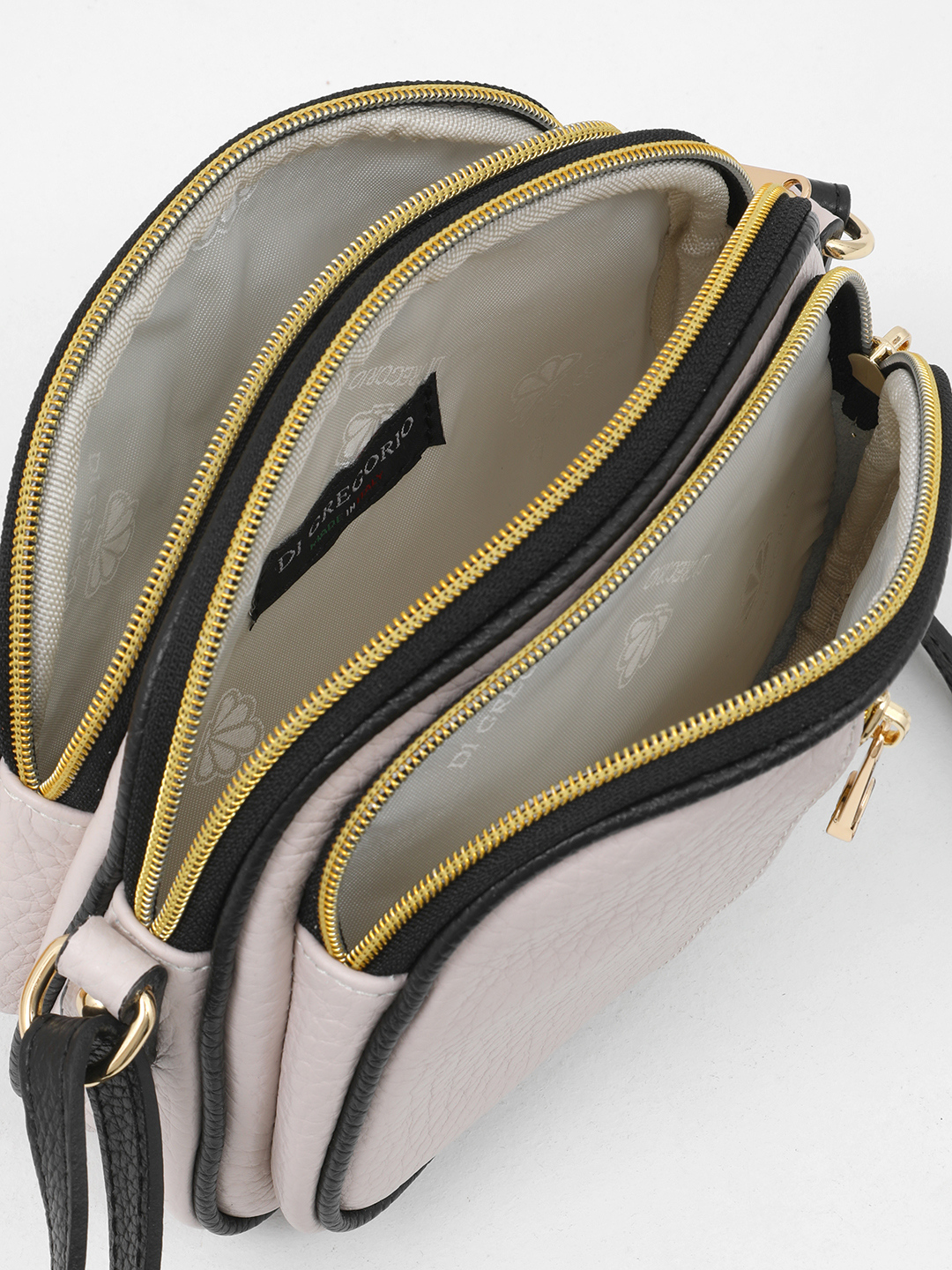 Кросс-боди в спортивном стиле с золотистой молнией от Di Gregorio в светло-розовом оттенке